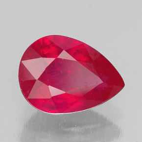 Rubino naturale rosso da 1,42 ct, taglio a pera, SI