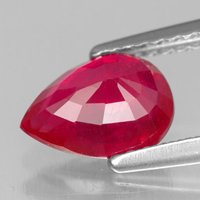 Rubino naturale rosso da 1,42 ct, taglio a pera, SI