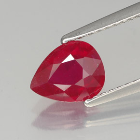 Rubino naturale rosso da 1,44 ct, taglio a pera, SI