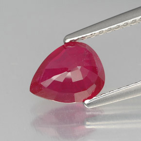 Rubino naturale rosso da 1,44 ct, taglio a pera, SI
