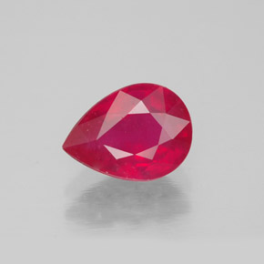 Rubino naturale rosso da 1,54 ct, taglio a pera, SI