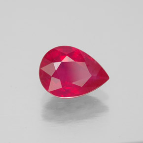 Rubino naturale rosso da 1,54 ct, taglio a pera, SI