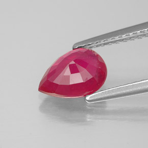 Rubino naturale rosso da 1,54 ct, taglio a pera, SI