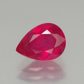 Rubino naturale rosso da 1,58 ct, taglio a pera, SI