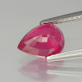 Rubino naturale rosso da 1,58 ct, taglio a pera, SI