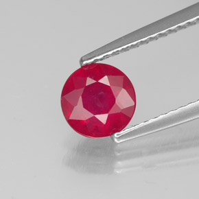Rubino naturale rosso da 1,09 ct, taglio rotondo, SI