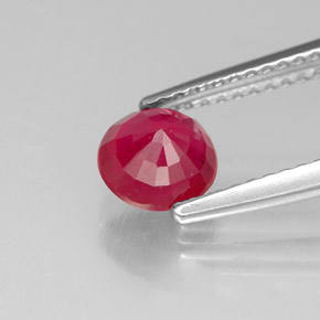 Rubino naturale rosso da 1,09 ct, taglio rotondo, SI