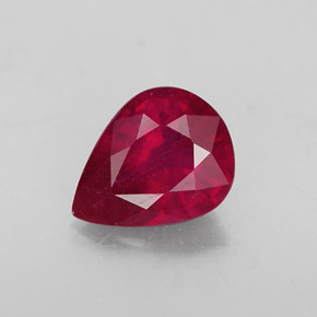 Rubino naturale rosso da 1,78 ct, taglio a pera, SI