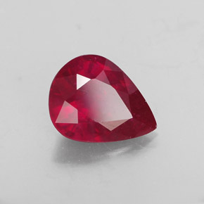 Rubino naturale rosso da 1,78 ct, taglio a pera, SI