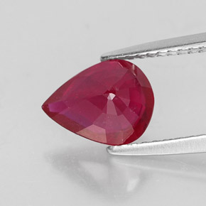 Rubino naturale rosso da 1,78 ct, taglio a pera, SI