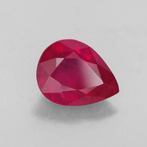 Rubino naturale rosso da 2,06 ct, taglio a pera, SI