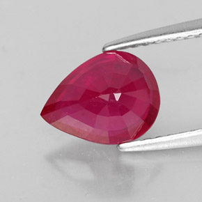 Rubino naturale rosso da 2,06 ct, taglio a pera, SI