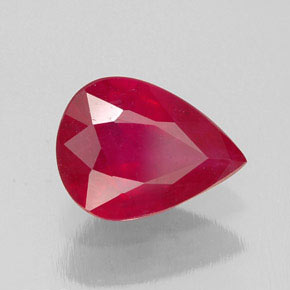 Rubino naturale rosso da 1,94 ct, taglio a pera, SI