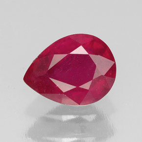 Rubino naturale rosso da 2,14 ct, taglio a pera, SI