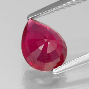 Rubino naturale rosso da 2,14 ct, taglio a pera, SI
