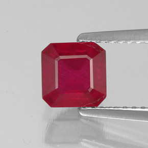 Rubino naturale rosso da 1,64 ct, taglio smeraldo, SI