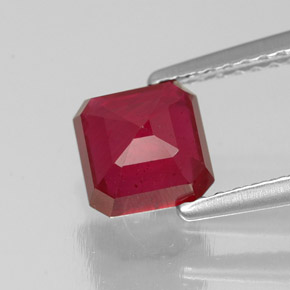 Rubino naturale rosso da 1,64 ct, taglio smeraldo, SI