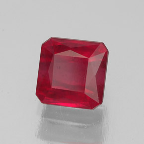 Rubino naturale rosso da 2,08 ct, taglio smeraldo, SI