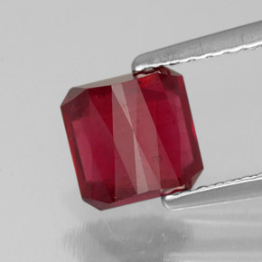 Rubino naturale rosso da 2,08 ct, taglio smeraldo, SI
