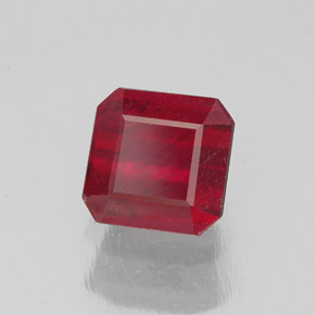 Rubino naturale rosso da 1,68 ct, taglio smeraldo, SI