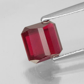 Rubino naturale rosso da 1,68 ct, taglio smeraldo, SI