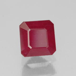 Rubino naturale rosso da 1,90 ct, taglio smeraldo, SI