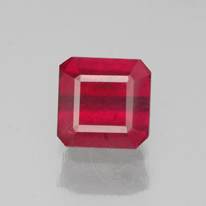 Rubino naturale rosso da 1,60 ct, taglio smeraldo, SI