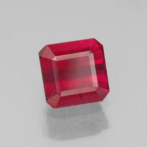 Rubino naturale rosso da 1,60 ct, taglio smeraldo, SI