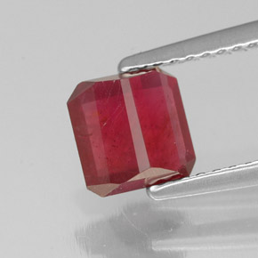 Rubino naturale rosso da 1,60 ct, taglio smeraldo, SI