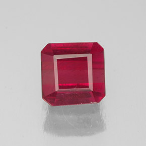 Rubino naturale rosso da 1,44 ct, taglio smeraldo, SI