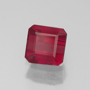 Rubino naturale rosso da 1,44 ct, taglio smeraldo, SI