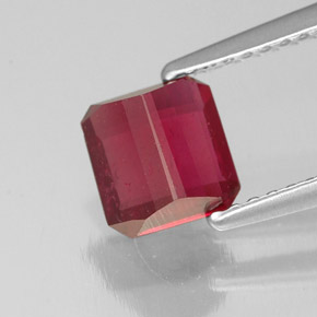 Rubino naturale rosso da 1,44 ct, taglio smeraldo, SI