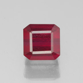Rubino naturale rosso da 1,74 ct, taglio smeraldo, SI