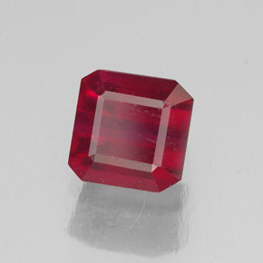 Rubino naturale rosso da 1,74 ct, taglio smeraldo, SI