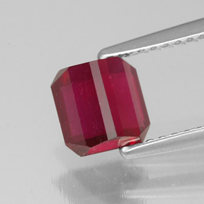 Rubino naturale rosso da 1,74 ct, taglio smeraldo, SI