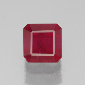 Rubino naturale rosso da 2,10 ct, taglio smeraldo, SI