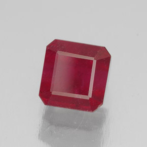 Rubino naturale rosso da 2,10 ct, taglio smeraldo, SI