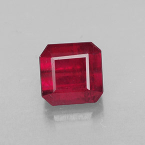 Rubino naturale rosso da 1,79 ct, taglio smeraldo, SI