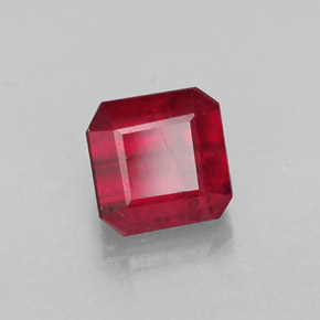 Rubino naturale rosso da 1,79 ct, taglio smeraldo, SI
