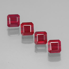 Rubino naturale rosso da  ct, taglio smeraldo, SI