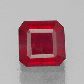 Rubino naturale rosso da 1,47 ct, taglio smeraldo, SI