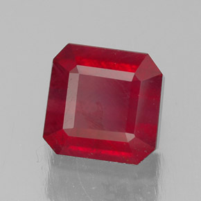 Rubino naturale rosso da 1,47 ct, taglio smeraldo, SI