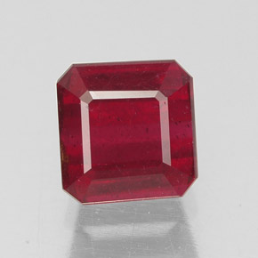 Rubino naturale rosso da 1,87 ct, taglio smeraldo, SI