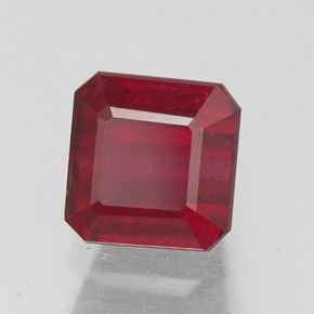 Rubino naturale rosso da 1,87 ct, taglio smeraldo, SI