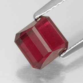 Rubino naturale rosso da 1,87 ct, taglio smeraldo, SI