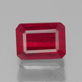 Rubino naturale rosso da 1,57 ct, taglio smeraldo, SI