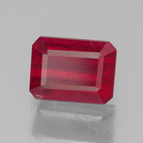 Rubino naturale rosso da 1,57 ct, taglio smeraldo, SI