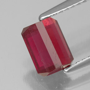 Rubino naturale rosso da 1,57 ct, taglio smeraldo, SI