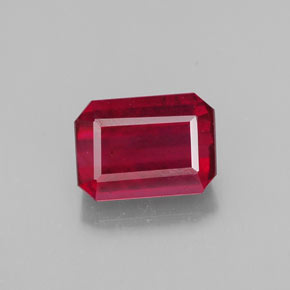 Rubino naturale rosso da 1,48 ct, taglio smeraldo, SI