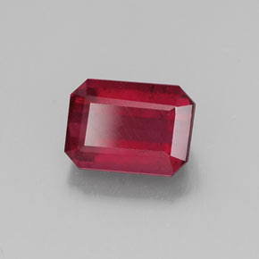 Rubino naturale rosso da 1,48 ct, taglio smeraldo, SI